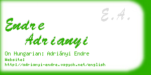 endre adrianyi business card