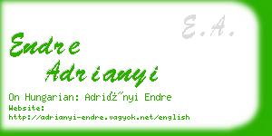 endre adrianyi business card